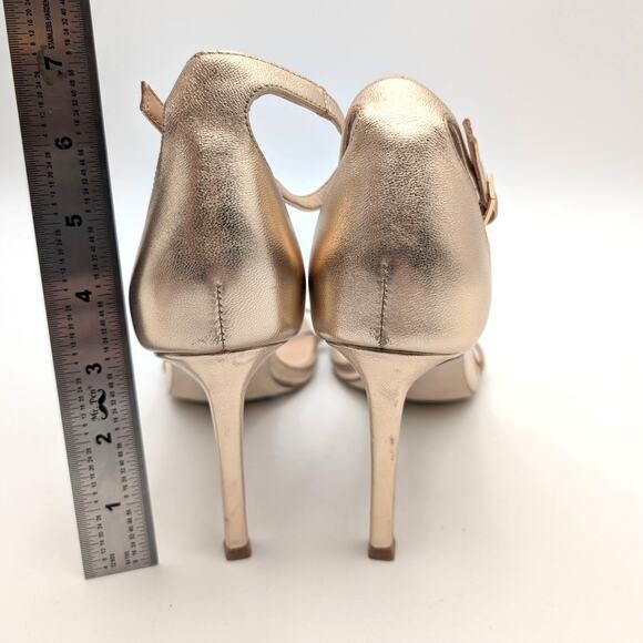 Steve Madden Piked Ankle Strap Stiletto Heel Sandal Women's Gold Size US8M - Picture 4 of 11